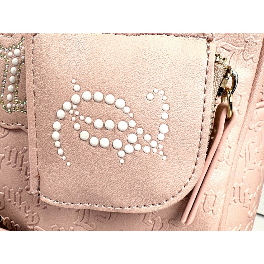 Juicy Couture Pink Diamond Satchel String of Pearls Embossed Dome Bag - Picture 4 of 10